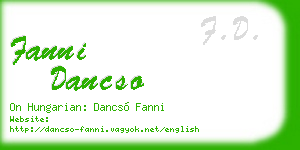fanni dancso business card